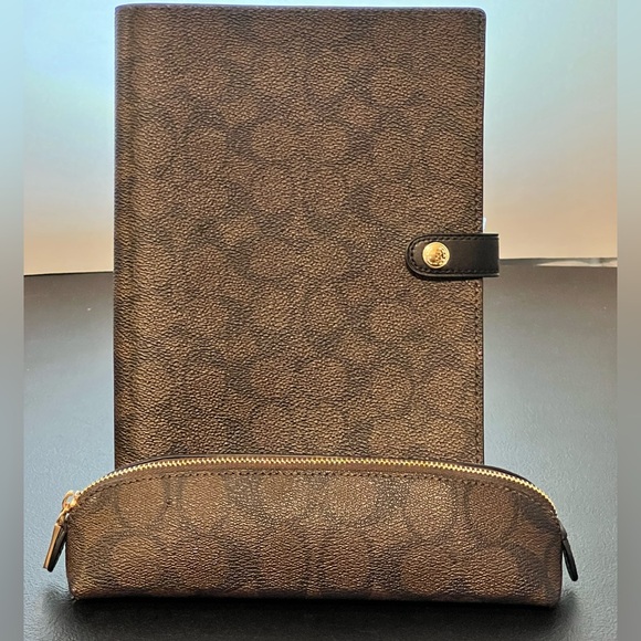 Dark Brown Walnut Monogram Planner and Pencil Set